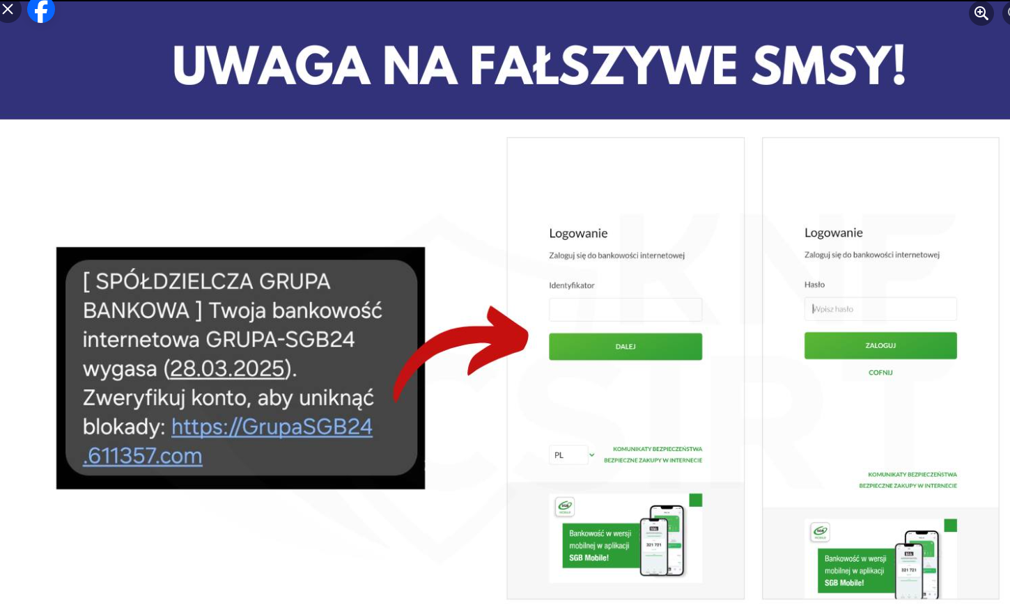 fałszywe sms